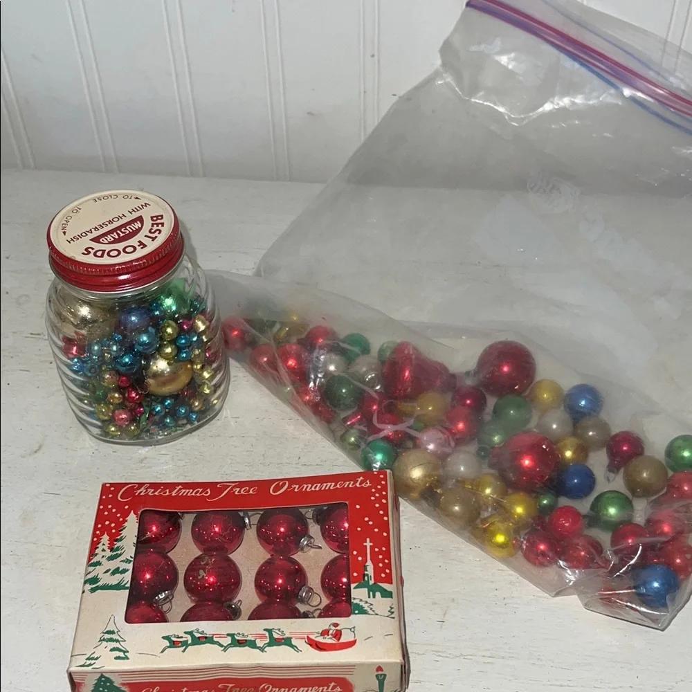 Lot Japan Mini feather tree Glass Ornaments